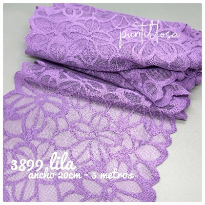 3899- PUNTILLA ELASTIZADA 20CM LILA para lenceria - 5 METROS