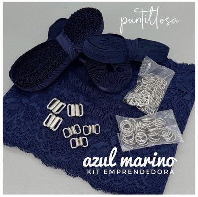 KIT EMPRENDEDORA AZUL MARINO - Insumos de lenceria para tus Primeros Conjuntos