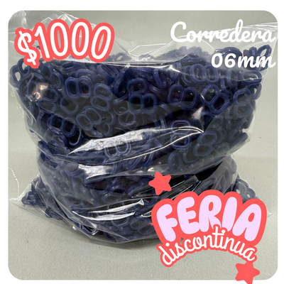 Corredera 06 mm azul marino - +800 unidades