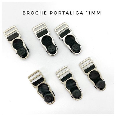 Broche Portaliga zamac 11mm negro - 10 unidades
