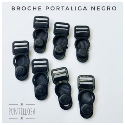 Broche Portaliga negro x 10un