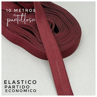 ELASTICO PARTIDO 15MM ECONOMICO BORDO para lenceria - 10 METROS