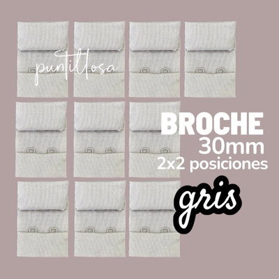 Broche de tela Pack 10 pares - GRIS
