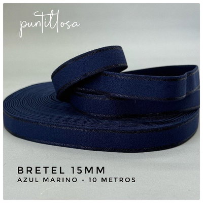 BRETEL 15MM FANTASIA AZUL MARINO para lenceria - 10 METROS