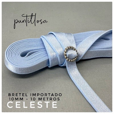 BRETEL 10MM PREMIUM RASADO CELESTE para lenceria - 10 METROS
