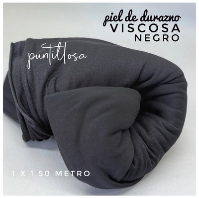 Viscosa Piel de durazno Negro - 1x1.50 metros