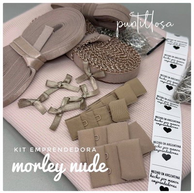 KIT EMPRENDEDORA MORLEY NUDE - Insumos de lenceria para tus Primeros Conjuntos