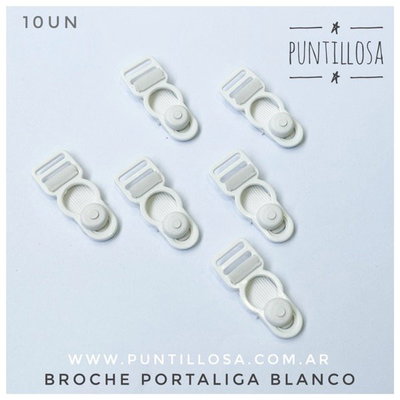 Broche Portaliga plastico Blanco - 10 un
