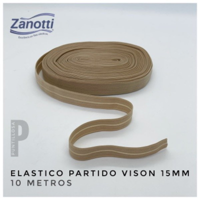 ELASTICO PARTIDO 15MM ZANOTTI PAMPA VISON para lenceria - 10 METROS