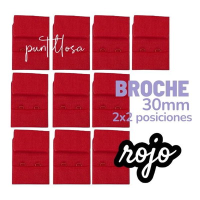 Broche de tela Pack 10 pares - ROJO