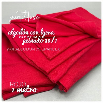 Algodón con Lycra ROJO - 1 metro