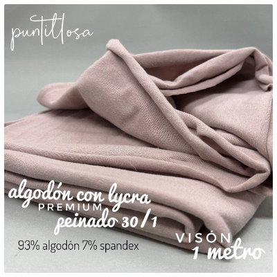 Algodón con lycra VISÓN - 1 metro