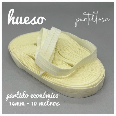 ELASTICO PARTIDO 15MM NACIONAL HUESO para lenceria - 10 METROS
