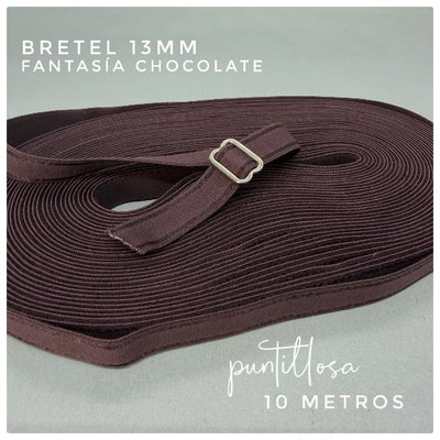 BRETEL 13MM CHOCOLATE FANTASIA para lenceria - 10 METROS