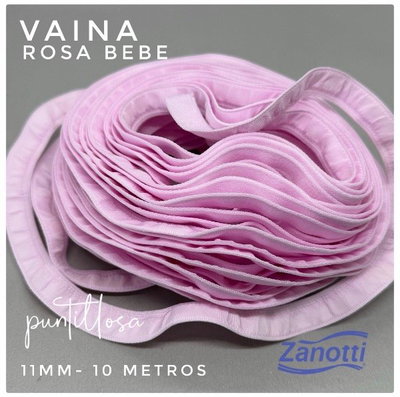 VAINA CURVA 11MM ZANOTTI TAQUARA ROSA BEBE para lenceria - 10 METROS