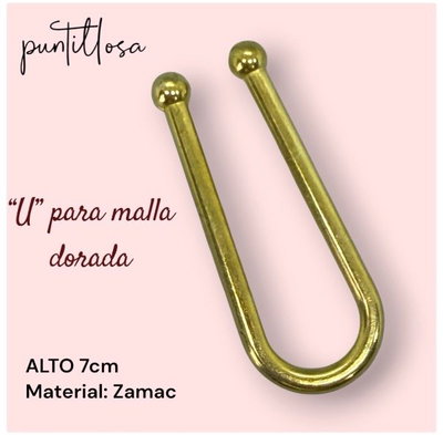 U 7CM DORADA PARA MALLA - 1 UNIDAD
