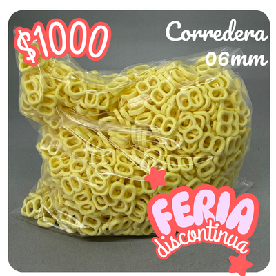 Corredera 06 mm amarillo patito - +800 unidades