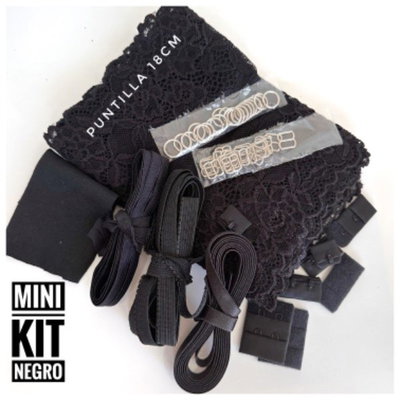 MINIKIT EMPRENDEDORA NEGRO - Insumos de lenceria para tus Primeros Conjuntos