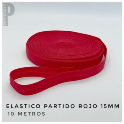 ELASTICO PARTIDO 15MM ZANOTTI PAMPA ROJO para lenceria - 10 METROS