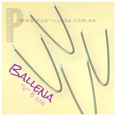 BALLENA V 6CM PARA CENTRO DE CORPIÑO - 1 UNIDAD