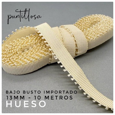 BAJO BUSTO 13MM HUESO para lenceria - 10 METROS
