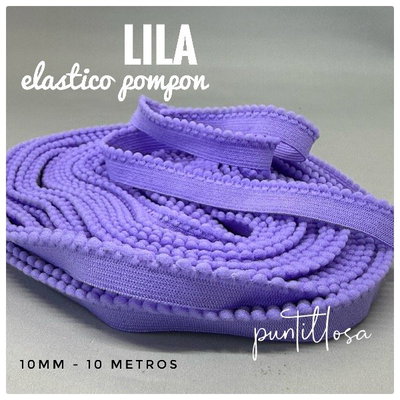 ELASTICO 10MM POMPON LILA para lenceria - 10 METROS