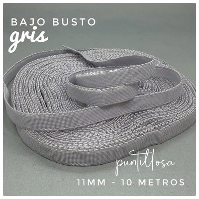 BAJO BUSTO 11MM GRIS para lenceria - 10 METROS