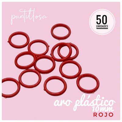 ARO 10MM NYLON ROJO PARA BRETEL DE CORPIÑO - 50 UNIDADES