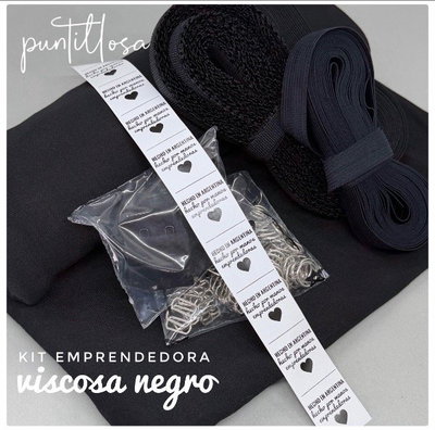 KIT EMPRENDEDORA VISCOSA NEGRO - Insumos para tus Primeros Conjuntos