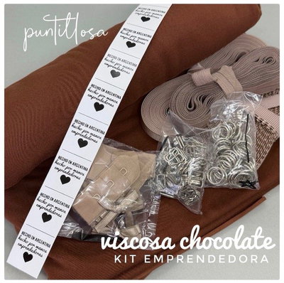 KIT EMPRENDEDORA VISCOSA CHOCOLATE - Insumos para tus Primeros Conjuntos