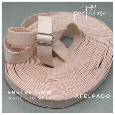 BRETEL 15MM AFELPADO NUDE para lenceria - 10 METROS