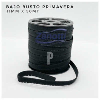 BAJO BUSTO 11MM ZANOTTI PRIMAVERA NEGRO PARA LENCERIA - ROLLO 50 METROS