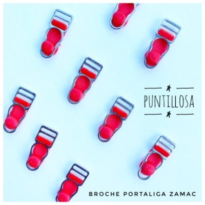 Broche Portaliga zamac Rojo x 10 unidades