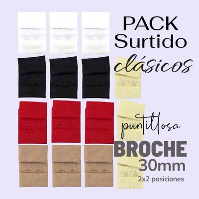 Pack CLÁSICO Surtido de broches 30mm - 15 pares