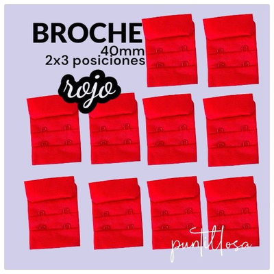 Broche 40mm ROJO 3x2 POSICIONES 10 pares