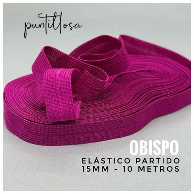 ELASTICO PARTIDO 15MM NACIONAL OBISPO para lenceria - 10 METROS