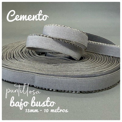 BAJO BUSTO 13MM CEMENTO para lenceria - 10 METROS