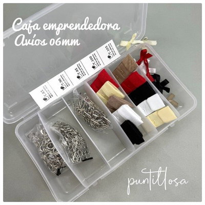 CAJA EMPRENDEDORA CON AVIOS 06MM Y COLORES BASICOS