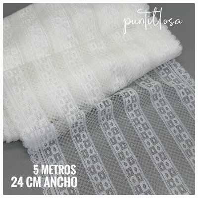 Puntilla elastizada 24cm ancho - 5 metros
