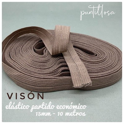 ELASTICO PARTIDO 15MM ECONOMICO VISON para lenceria - 10 METROS