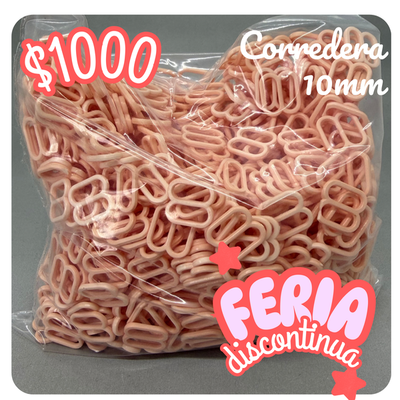 Corredera 10 mm durazno - +800 unidades