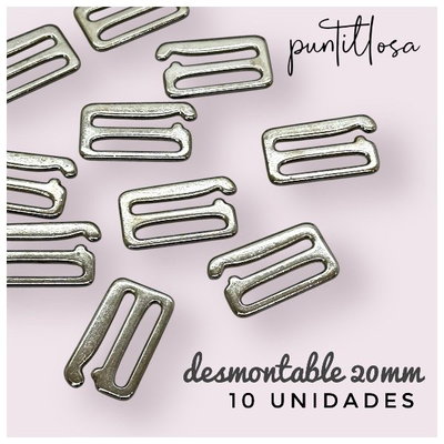 DESMONTABLE 20MM ZAMAC NIQUEL PARA MALLA - 10 UNIDADES