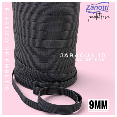 ELASTICO DE EMBUTIR 9mm NEGRO 100 Metros - JARAGUA ZANOTTI