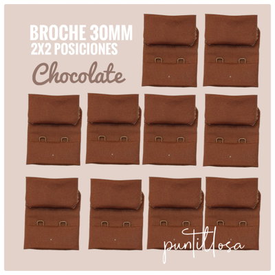 Broche de tela Pack 10 pares - CHOCOLATE