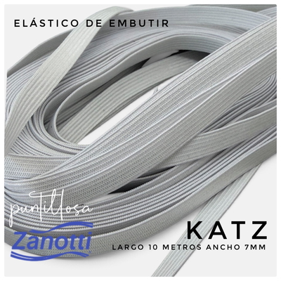 ELASTICO DE EMBUTIR 7MM CRUDO KATZ ZANOTTI - 10 METROS