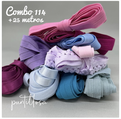 COMBO 114 - ELASTICOS SURTIDOS - +25 METROS