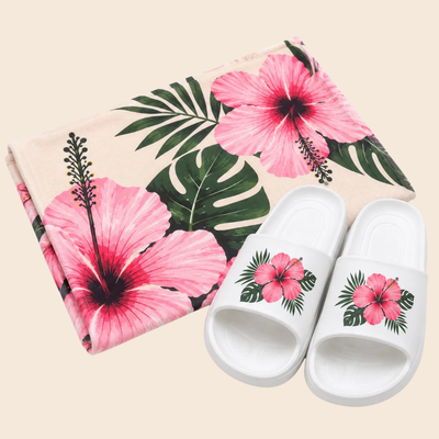 SUMMER MATCH EXCLUSIVE | Set Playero Toallón + MAUI Estampado Hibiscus