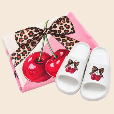 SUMMER MATCH EXCLUSIVE | Set Playero Toallón + MAUI Estampado Cerezas