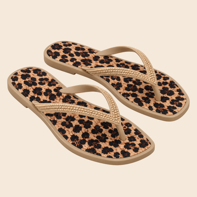 SAVANA DUO | Ojota Punta Cuadrada Animal Print