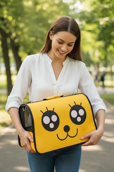 Bolso transportador carita amarilla